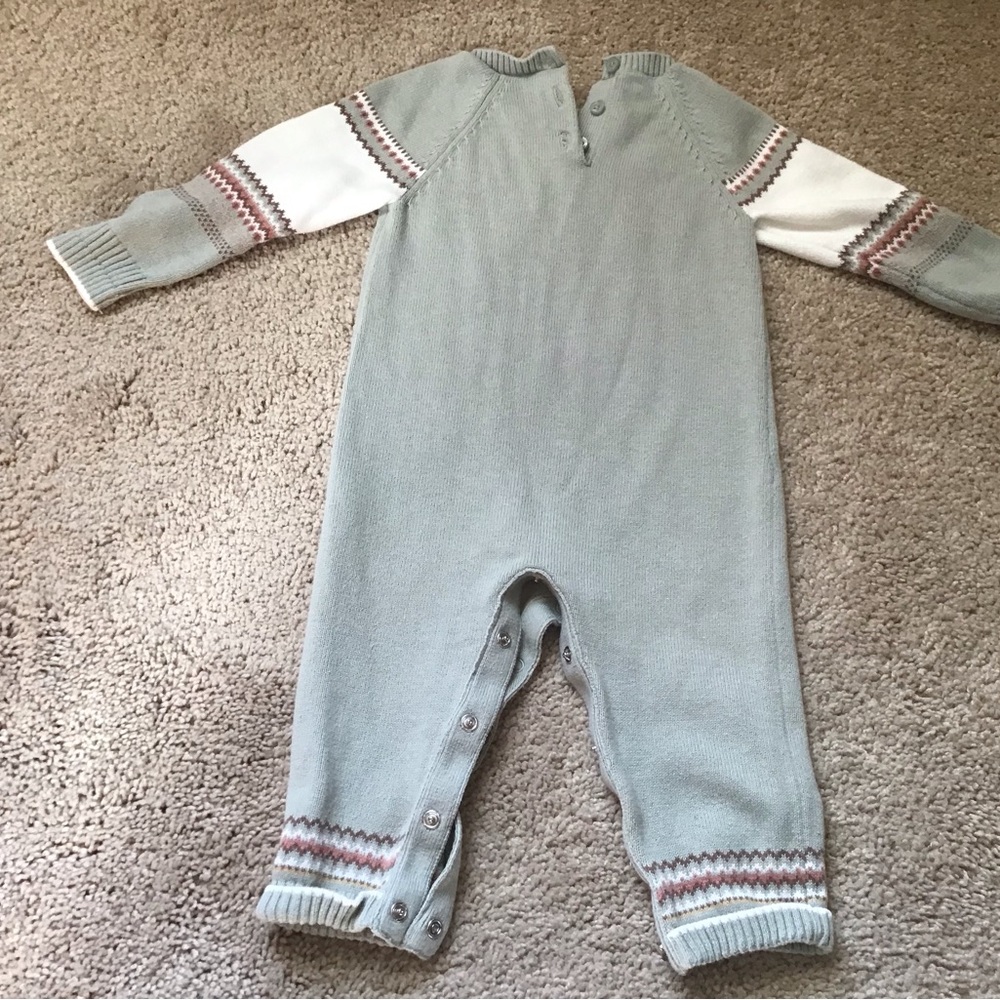 Janie and Jack Light Green Sweater - Picture 3 of 4